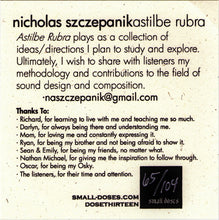 Load image into Gallery viewer, Nicholas Szczepanik : Astilbe Rubra (Album,Limited Edition,Numbered)
