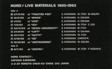 Load image into Gallery viewer, Nord (3) : Live Materials 1980-1993 (Numbered,Reissue)
