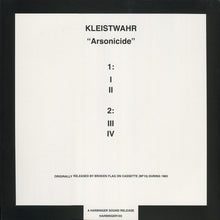 Load image into Gallery viewer, Kleistwahr : Arsonicide (LP,Limited Edition,Reissue,White Label)
