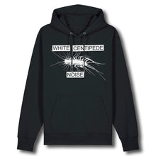Load image into Gallery viewer, White Centipede Noise Logo - Black Hoodie Preorder
