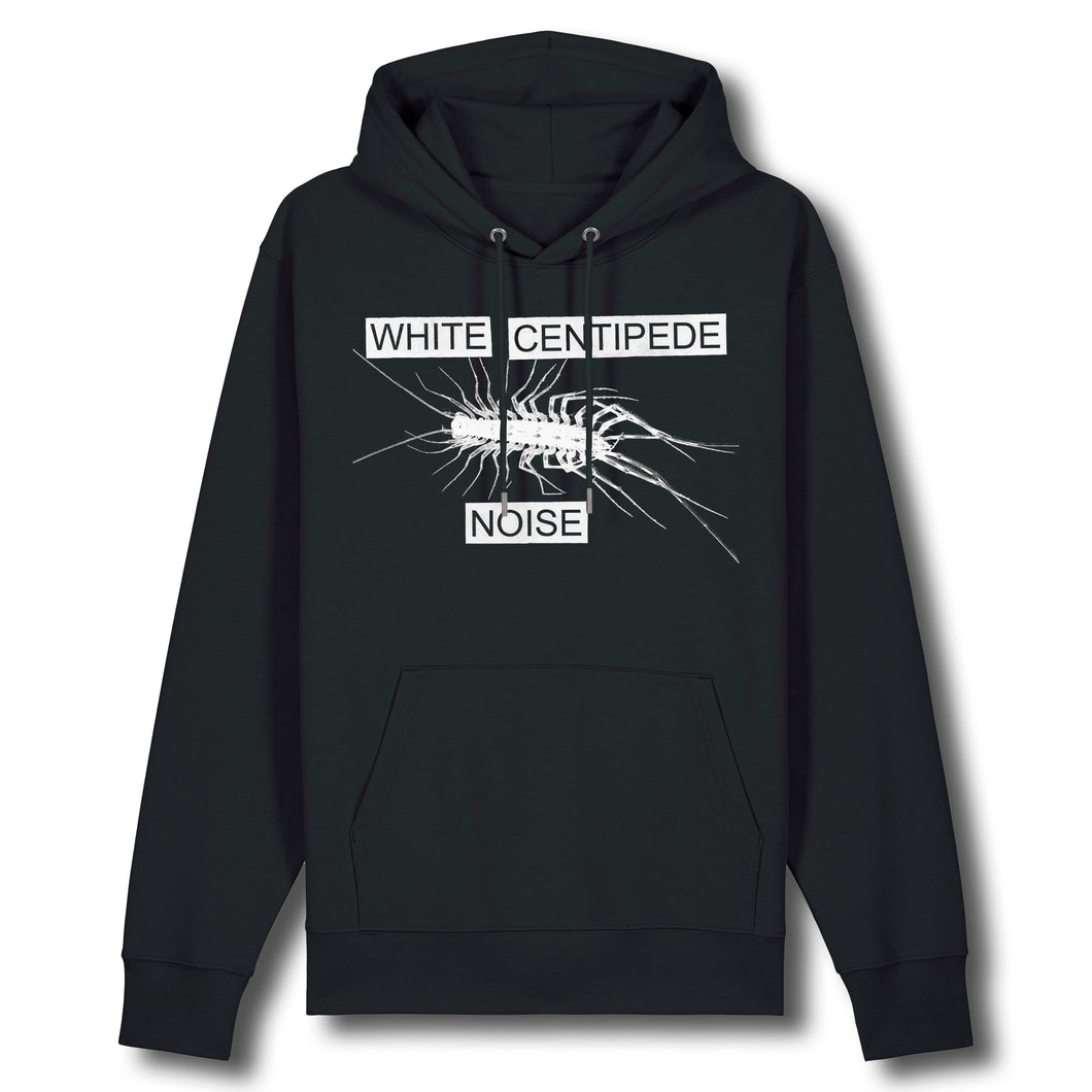 White Centipede Noise Logo - Black Hoodie Preorder
