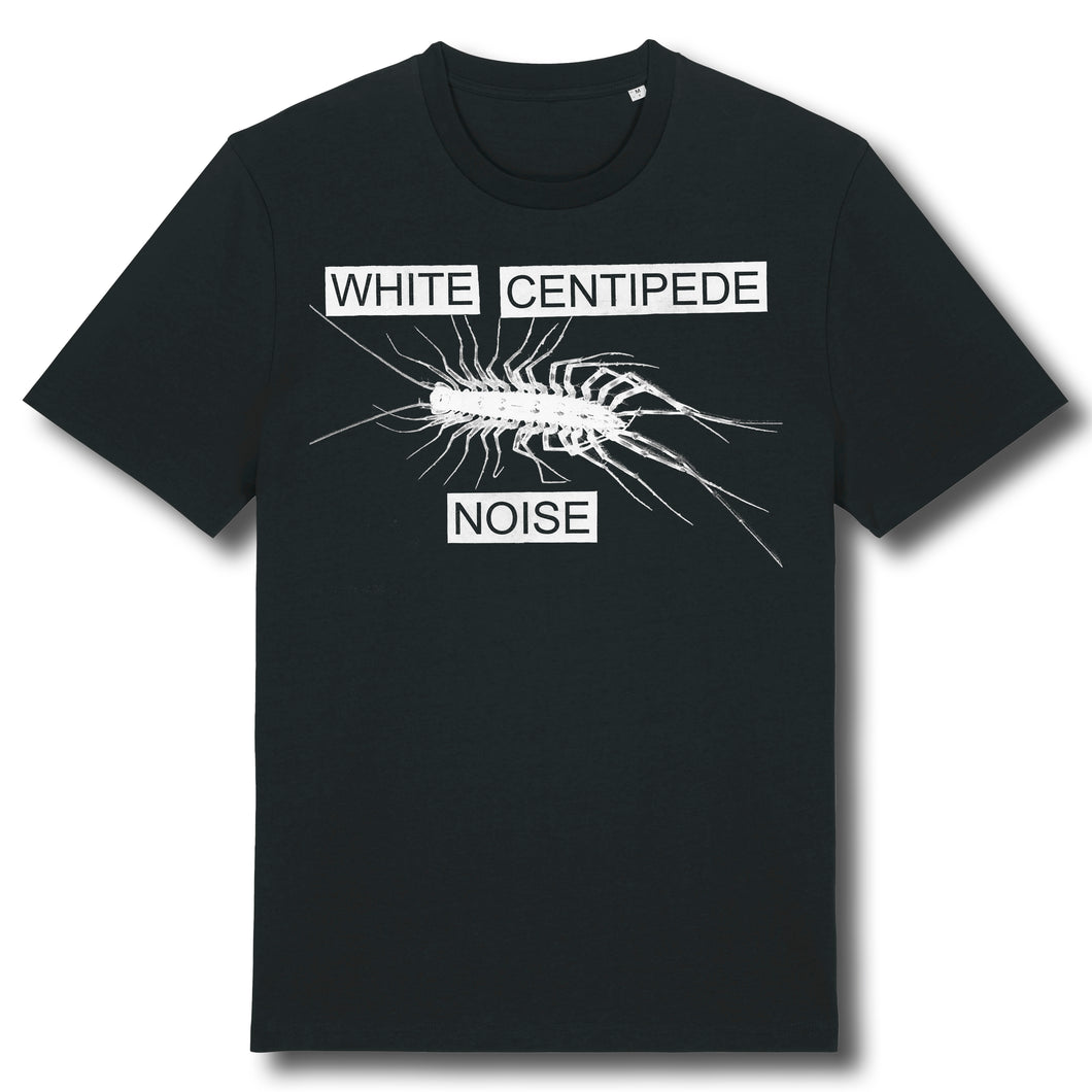 White Centipede Noise Logo - Black T-Shirt Preorder